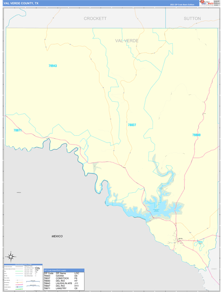 Val Verde County Digital Map Basic Style